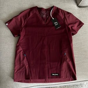 FIGS x Disney scrub top XS in Burgundy